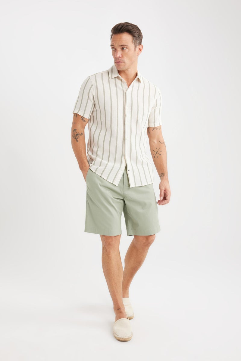 DeFacto Green Man Regular Fit Gabardine Bermuda Casual - Image 5